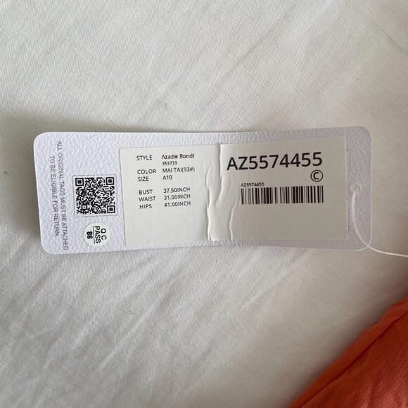 NWT Azazie Bondi Stretch Rust A-Line Bow Stretch Satin Dress - Picture 14 of 14